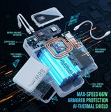 20000 MAH 66W FAST CHARGING TRANSPARENT POWER BANK-POWER BANK