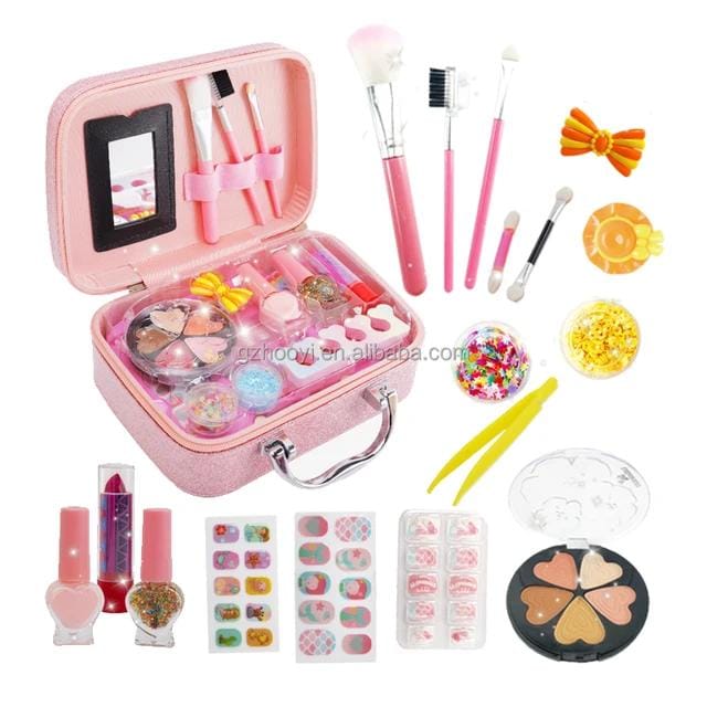 Makeup Kits For Toy for Kids | Toy Cosmetic Pretend Play Kit For Girl Gift with Princess Case Makeup Set Kids Toy