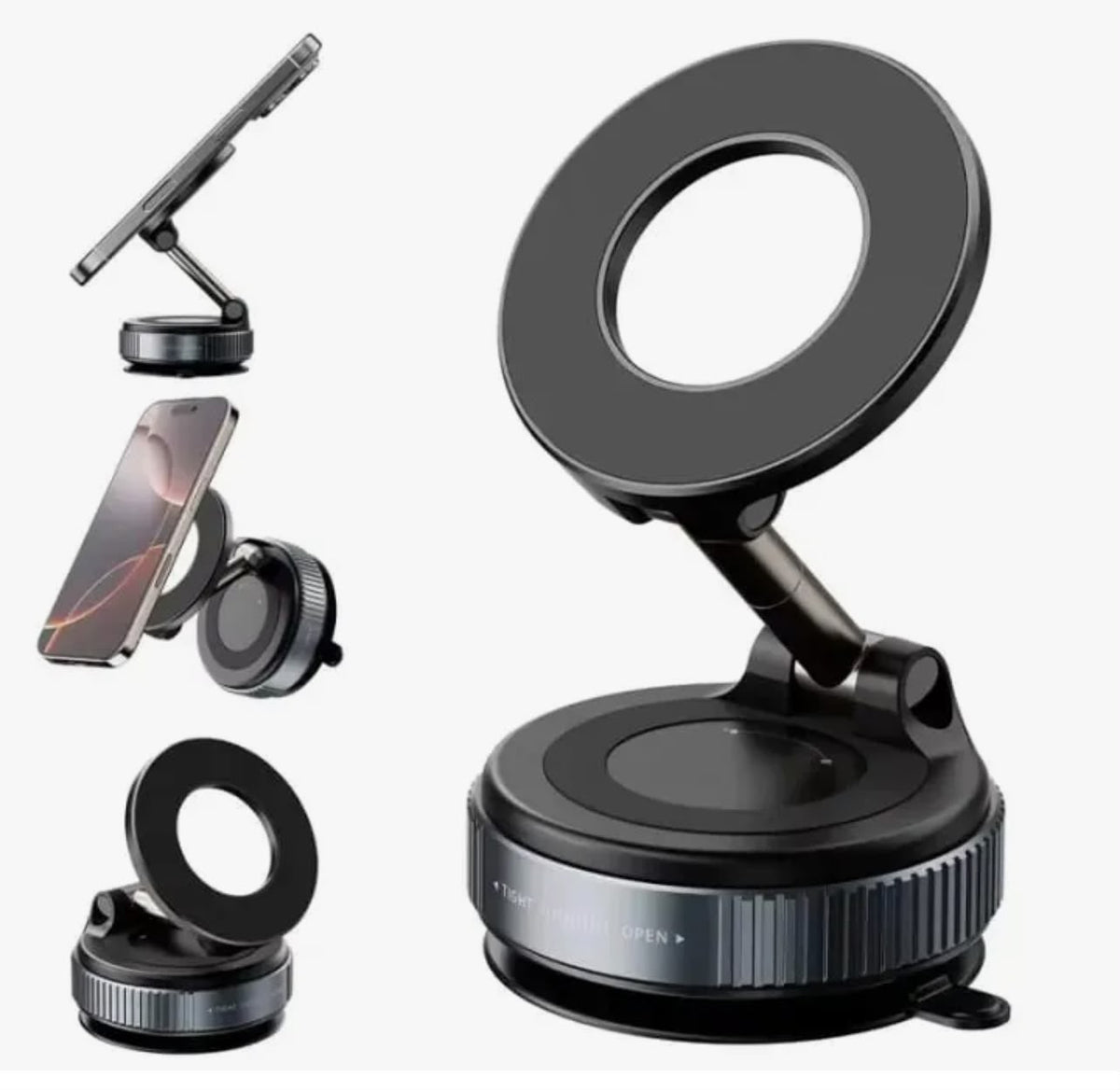 Upgraded 360° Vacuum Magnetic Car Phone Holder